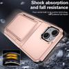 For iPhone 15 Cases Card Slot TPU+PC Kickstand Phone Case