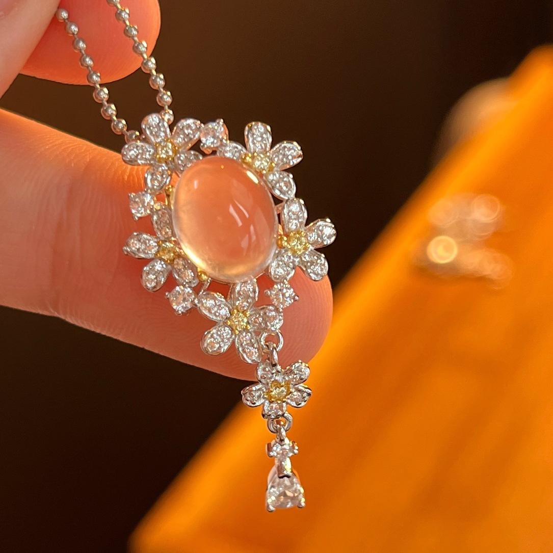 925 Silver Jadeite White Ice-Colored Natural Foam Jade Pendant, Real Shot.