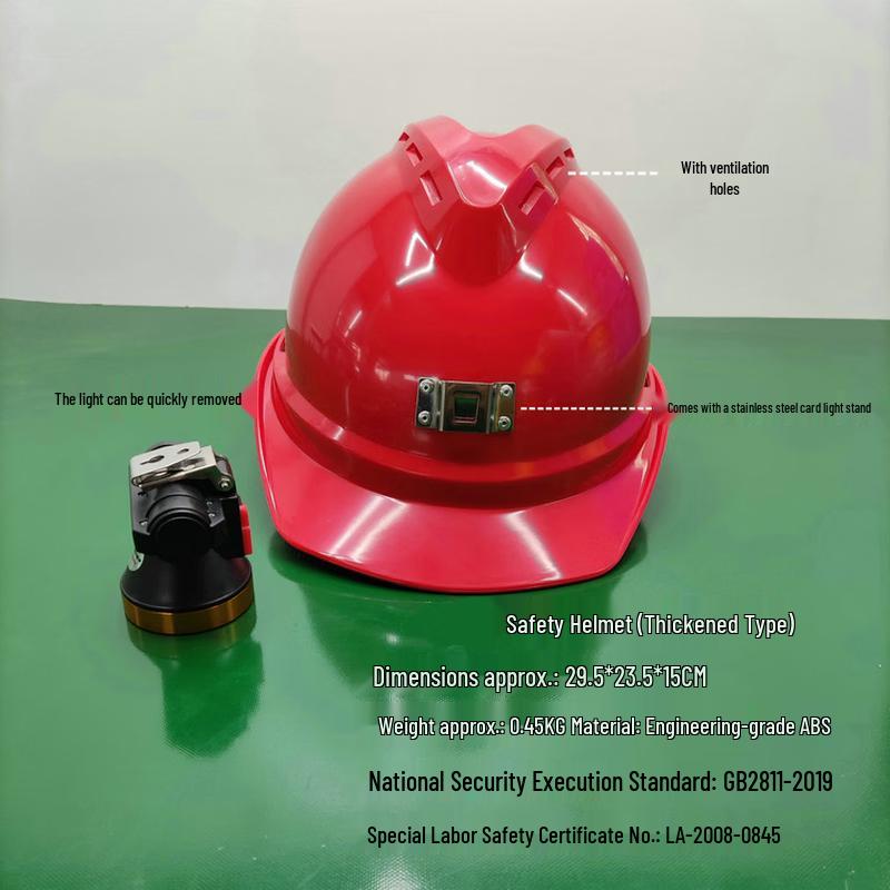 MengPao ABS Safety Helmet with Rechargeable LED Headlamp