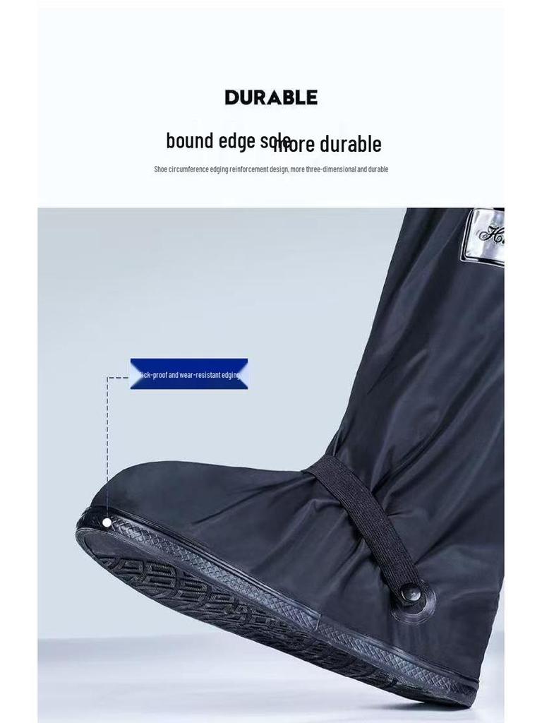 Bardzo grube, wodoodporne ochraniacze na buty deszczowe typu high-top dla dorosłych – przenośne, piaskoodporne i wodoodporne
