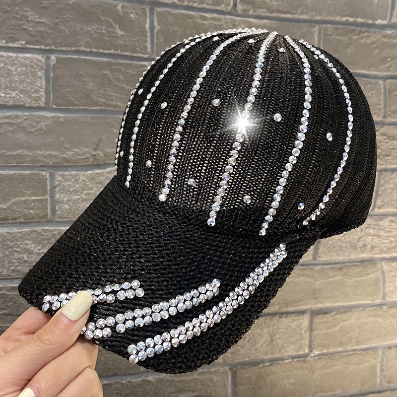 

Летняя большая бейсболка детская кепка с дышащим козырьком кепка со стразами ONE SIZE чёрный