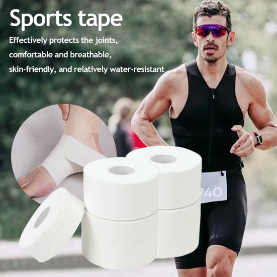 White Sports Tape Easy Tear Adhesive No Sticky Residue Athletic Tape Athletes Sport Trainers First Aid