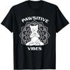 Pawsitive Vibes Positivity Meditation Lotus Mandala Yoga Cat T Shirt