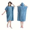 Custom High Quality Solid Color Changing Bath Robe Quick-Dry Pool Swim Microfiber Surf Poncho Hooded Beach Towel