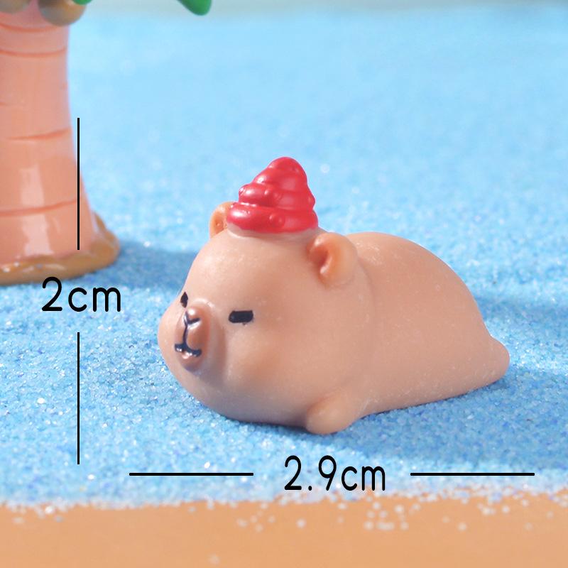 Ornamental Garden Resin Small OrnamentsSummer Capybaras Fish Tanks Aquarium Decoration Accessories