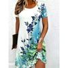 Women's Flower Print Daily Comfort Short Sleeve Dress Casual Breathable Casual Dresses