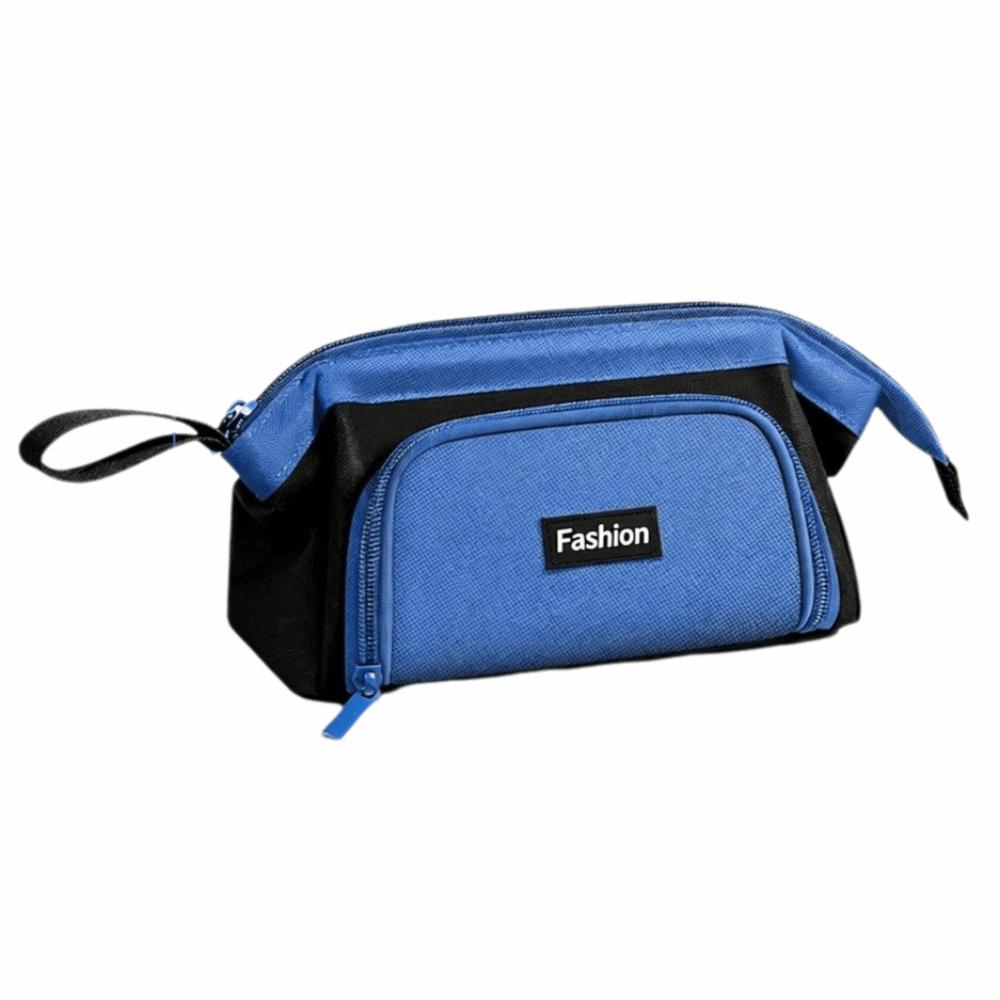 

Creative Stationery Storage Pouch Large Capacity Multi-Compartment Pen Box Office Supplies синий