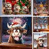 Christmas Sticker Set Easy Peel Remove Cartoon Animal Shape Window Decals Home Party Festival Christmas Decoration