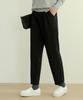 Jikeulib Warm Bonded Fleece Lined String Banding Pintuck Black Spandex Slacks