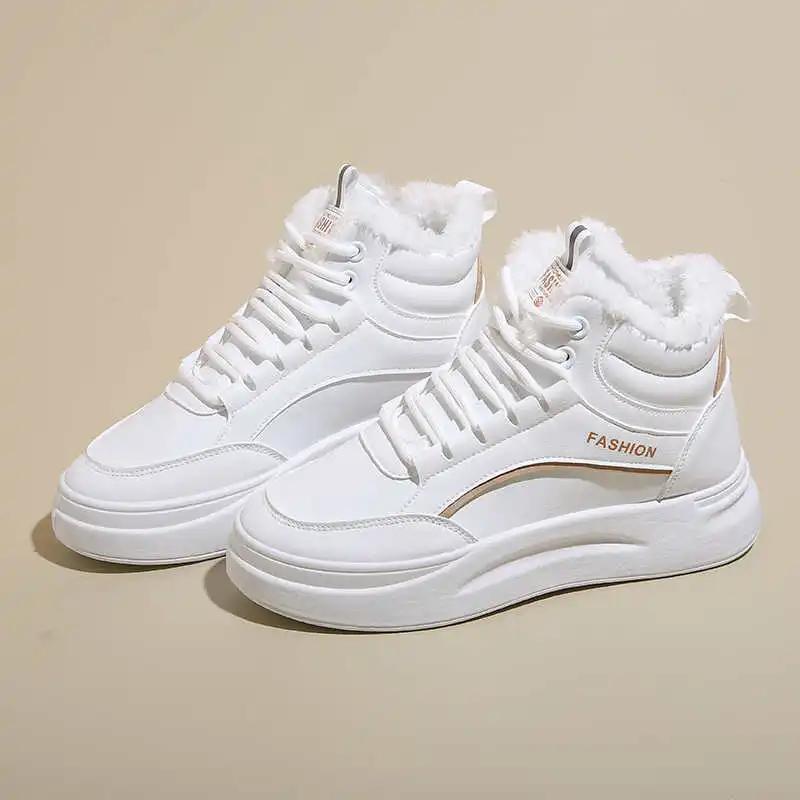 Fashion Chunky Normal Leather White Vulcanized Sneakers Vulcanize Ladies Flat Shoes For Women Sports Dropshiping Supplies Lofer