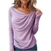 2026 European Solid Color Long Sleeve Women's Autumn Winter Top