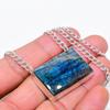 Labradorite Gemstone Handmade 925 Sterling Silver Jewelry Necklace 20" KJ-660