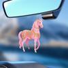 Car Rearview Mirror Charm with Pony Design Cute 2D Flat Acrylic Keychain for Bag And Keys Horse Lover Gift for Girls And Equestrian Fans