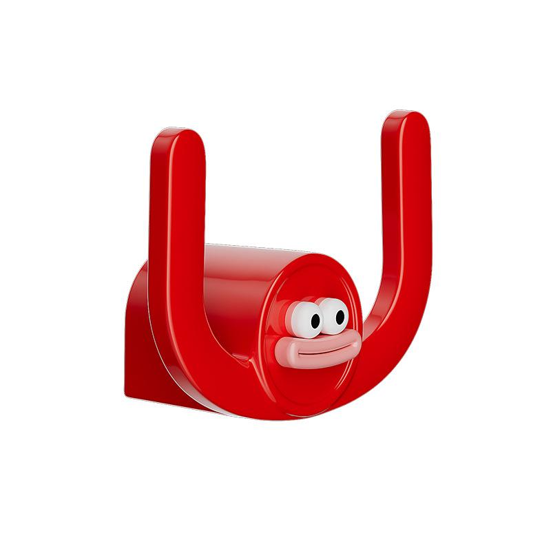 3 Stück Cartoon Wurst Mund Badezimmer Lochfreie Wandmontierte Lagerung Hausschuhe Rack