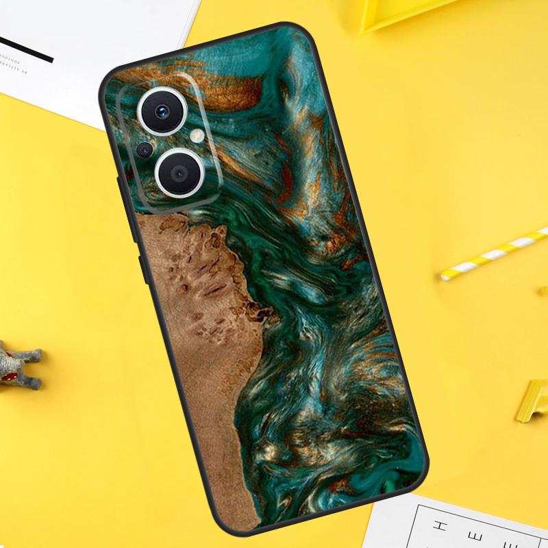 Wood Resin Pattern For OPPO Reno 7 8 Lite 8T 14F 13F 11F 12F 10 11 12 13 14 Pro OPPO Find X5 X6 X8 X9 Pro Case
