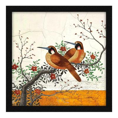 Paper Two Birds Wall Art Painting, Multicolor, Bird, 13X13 In, Set of 1