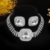 Luxury Rhinestone Necklace & Earrings Set for Women - Perfect Bridal Wedding Jewelry