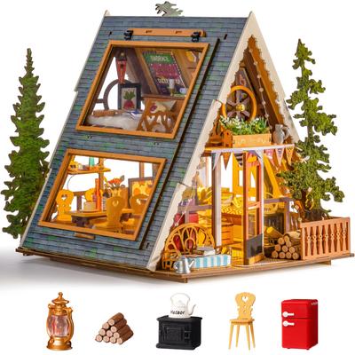 ROBOTIME Casa in Miniatura, Casa delle Bambole, Kit in Miniatura Fai da Te, Casa per Bambole, Kit Modello in Miniatura, Figura, Accessorio, Artigianato Fai da Te, Giocattolo, per Bambini e Adulti,