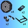 RGB Stage Uplights 36 LED Par Lights 4PCS, DMX Remote Sound Control for Disco, Wedding, Birthday, Club, Christmas