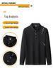 Men's Plus Size Long Sleeve Polo Shirt & Pants Set - Autumn/Winter Warmth for Middle-Aged