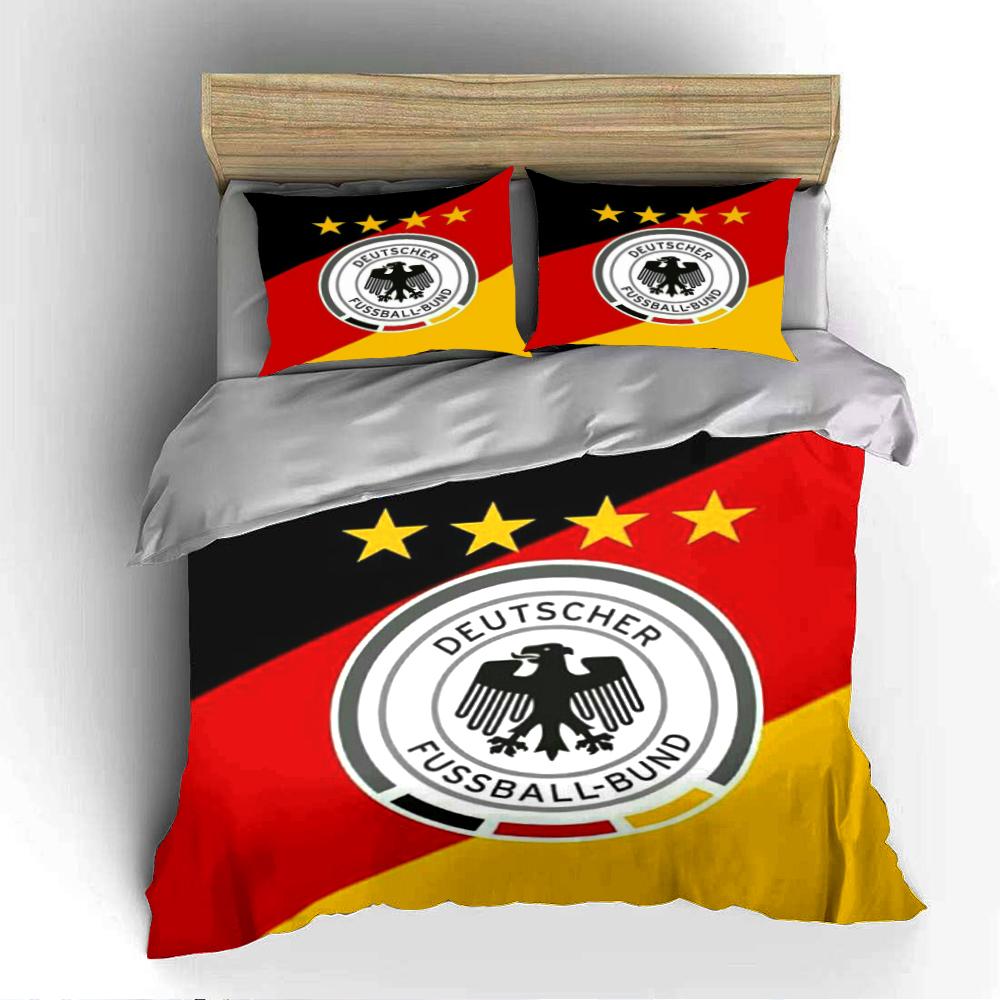 German Football Team Bedding Set Bedding Duvet Cover Set Duvet Cover Pillowcases Home Decor (1 * Duvet Cover 2 * Pillowcases, Without Duvet Insert)