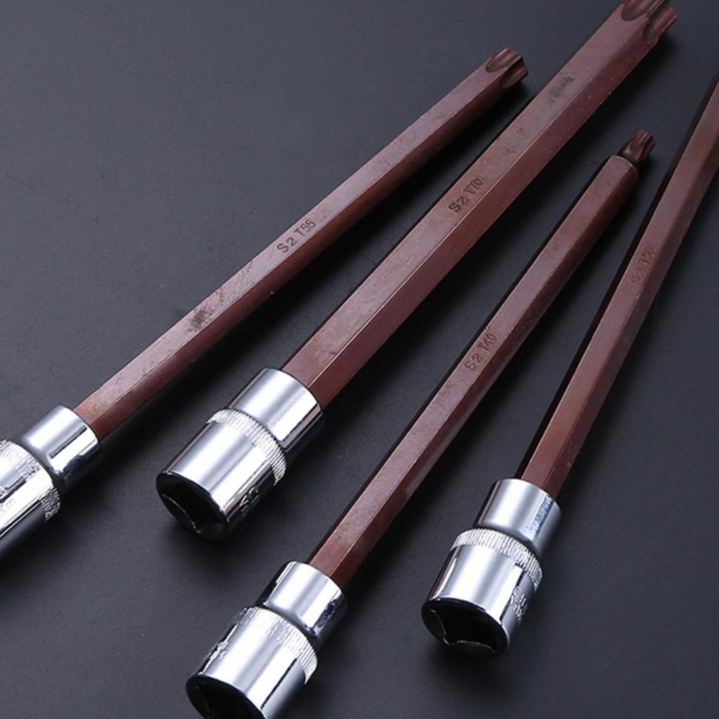 1/2" Großes Elektrisches Schlagschrauber- & Schraubendreher-Steckschlüsselsatz mit Torx-Sternbit, 12-Zahn-Sechskant- und Kombinationsmerkmalen.