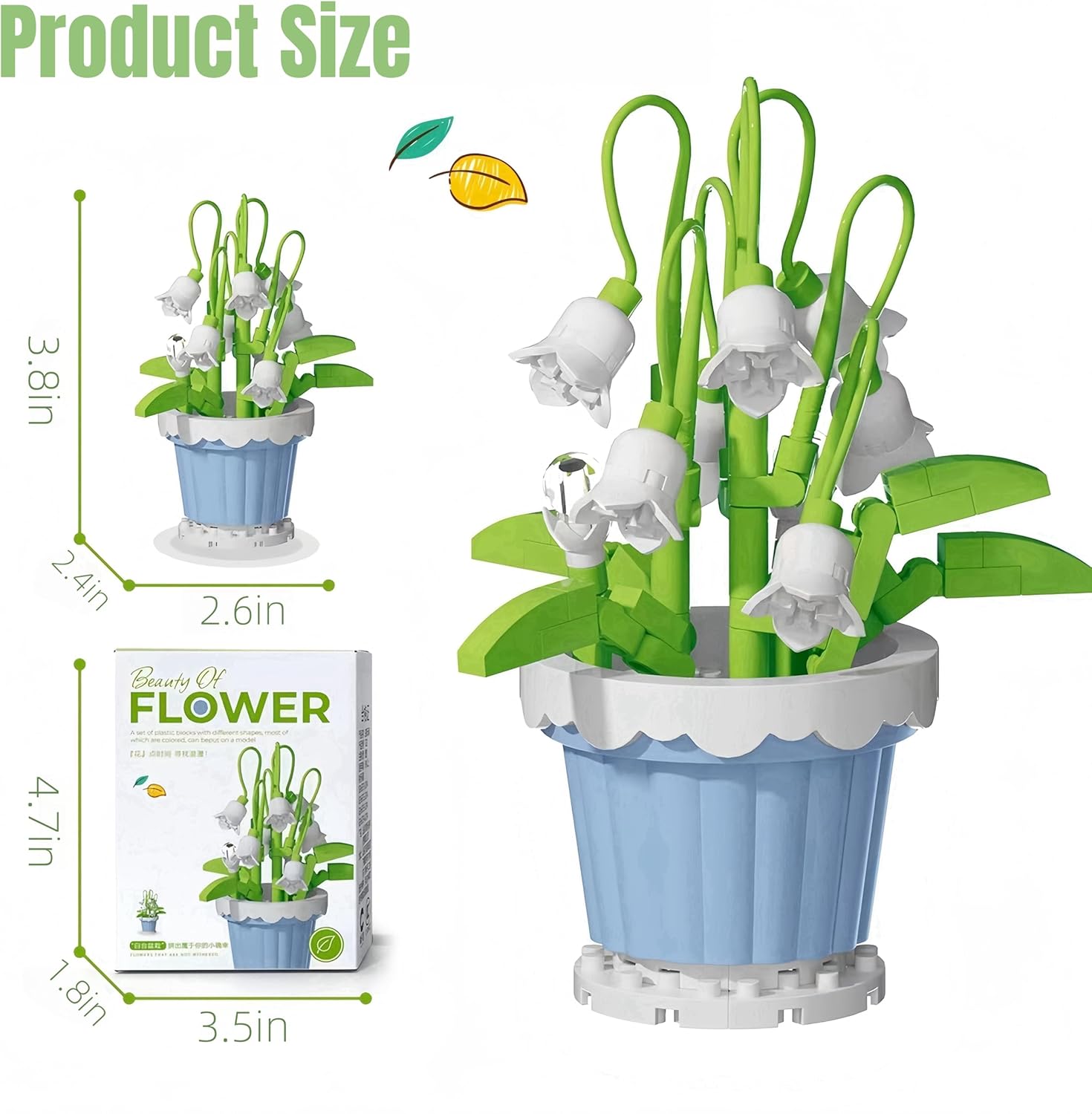 

Flowers Bouquet Building Set, Flower Botanical Collection Building Block Toy,Micro Plant for Home or Office Decor