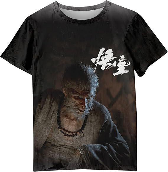 2024 Black Myth Wukong Color Printing Pattern Printing Short Sleeve T-Shirt Summer Men's and Women's Casual Versatile Fashion