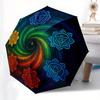Chakra Balance Mandala Kunstdruck - Spirituelle Heilung Dekor Regenschirm, Tragbarer 3-fach Faltbarer Kompaktregenschirm für Männer & Frauen R129