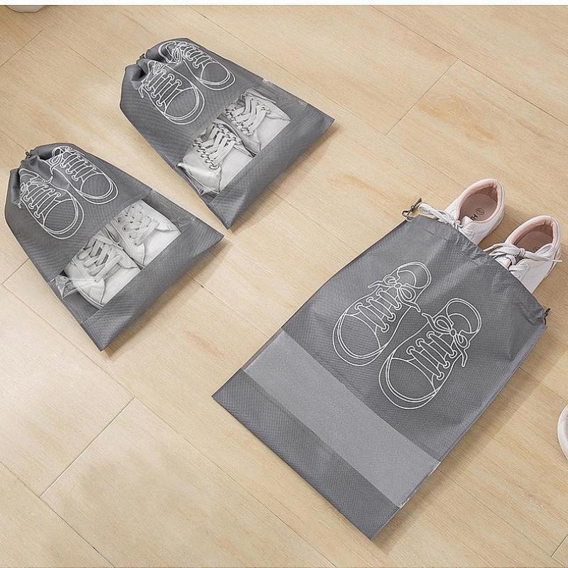 Non-Woven Shoes Bag Waterproof Dustproof Travel Bag Portable Drawstring Bag For Shoes Storage