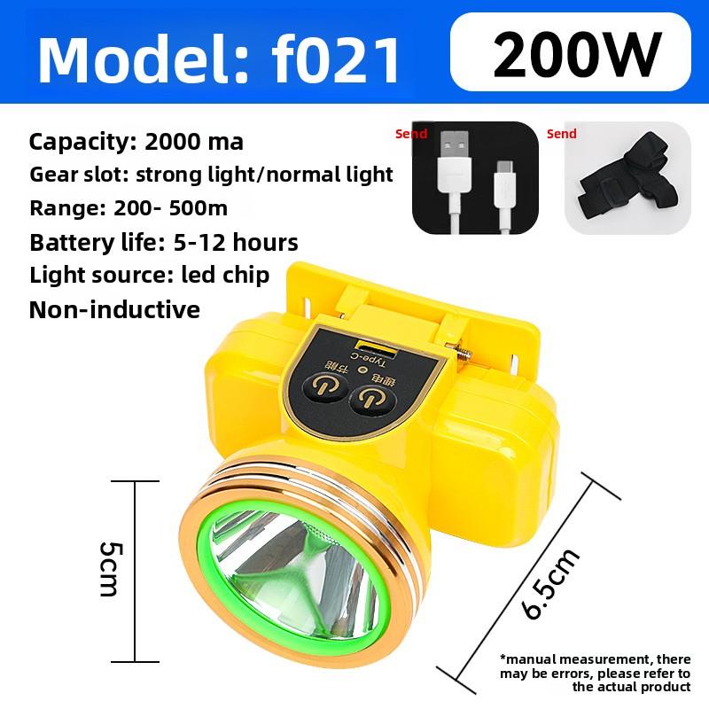 Strong Light Laser Cannon Super Bright Led Rechargeable Lithium Battery Outdoor Head-mounted Long Battery Life Induction Night Fishing Headlight