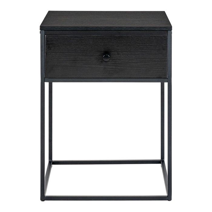 Vita 1-drawer Black Nightstand.