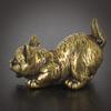 Retro Small Cat Brass Metal Statue Ornament Animal Figurines Figurine House Decoration Office Desktop Ornaments Mini Statue