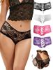 OhyeahLady Sexy Open Crotch Plus Sizes Sexy Lace Black of Panties, See-Through Panties, Black, (M/XL/3XL/5XL), Panties, (Set 4, 5XL)