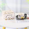 Prosperous Flowers Ceramic Tea & Coffee Cup Set - Luxurious Cup and Saucer Gift Box Souvenir