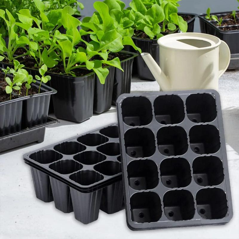 12 Holes Vegetable Seedling Pots Seedling Tray Garden Pots Durable Seed Germination Plant Flower Pots Grow Box for Planting