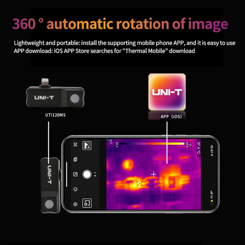 UNI-T Thermal Imager For Phone UTI120MS Thermal Imaging Camera For IOS PCB Circuit Floor Heat Detection