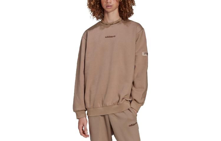 Adidas Originals Sweatshirts Men s Brown Crew Neck Moderate Regular HM2664 S