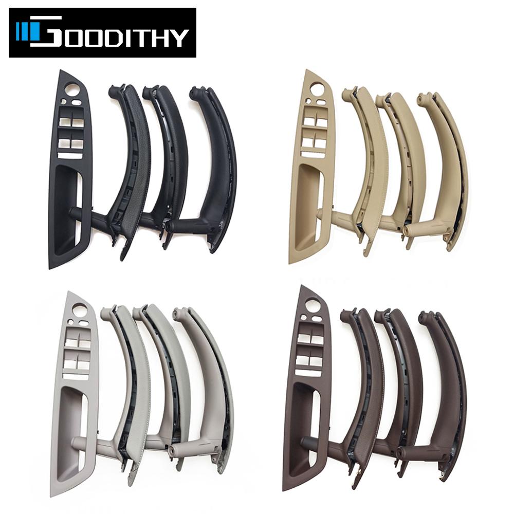 LHD Upgraded Inner Door Armrest Window Switch Panel Handle Pull Trim Leather Outer Cover Replacement For BMW X5 X6 E70 E71 E72