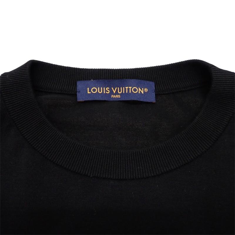 LOUIS VUITTON  1AGKMK L knit black cotton mens