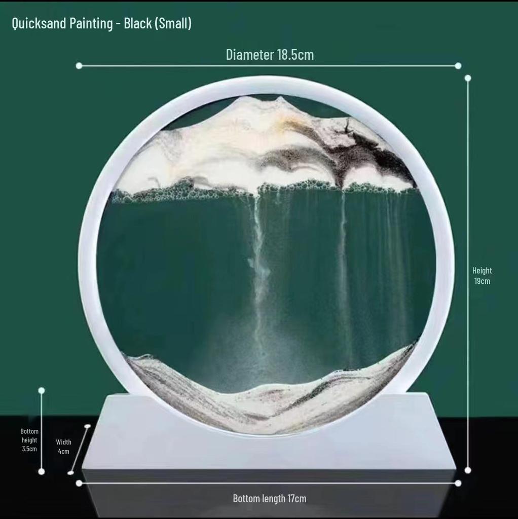 3D Flowing Sand Hourglass Ornament: Creative Decompression Art Gift for Home Decoration