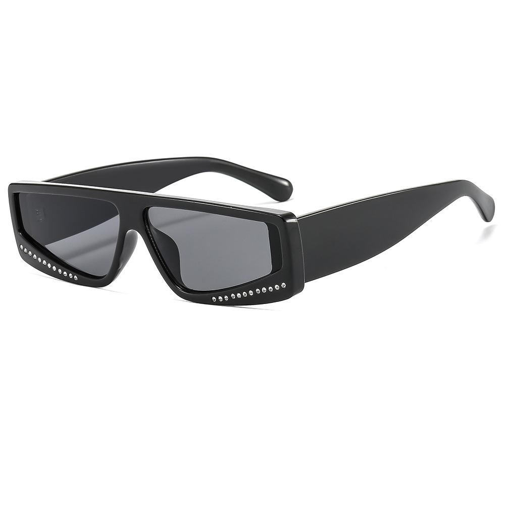 Luxury Leopard Gradient Rectangular Women Sunglasses Colorful Bright Diamond Decoration Small Frame Men Sun Glasses Uv400