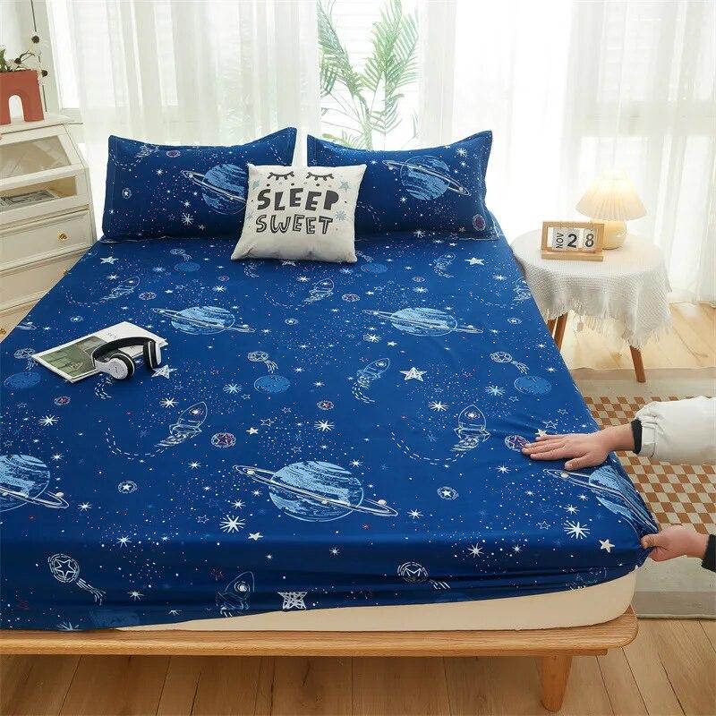 Double Bed Fitted Sheet Quilting Bedspread On The Bed Woven Air-Permeable Mattress Cover Single Bed Cover Bed with Pillowcases