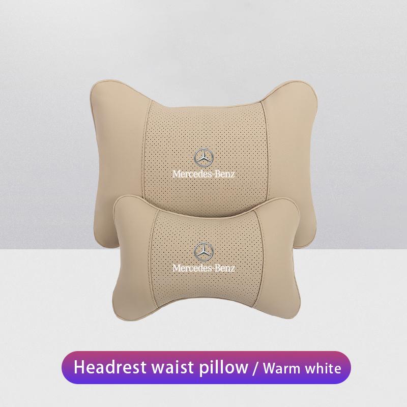 GLC GLB Car Seat Headrest Auto Logo Neck Pillow For Mercedes Benz AMG W206 W204 W205 W212 W213 W221 W222 W223 W251 W464 W240 W2