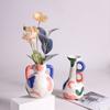 Ceramic Vase Living Room Decoration Creative Design Color Block Painted Niche Flower Ware Durable Best Durable Useful