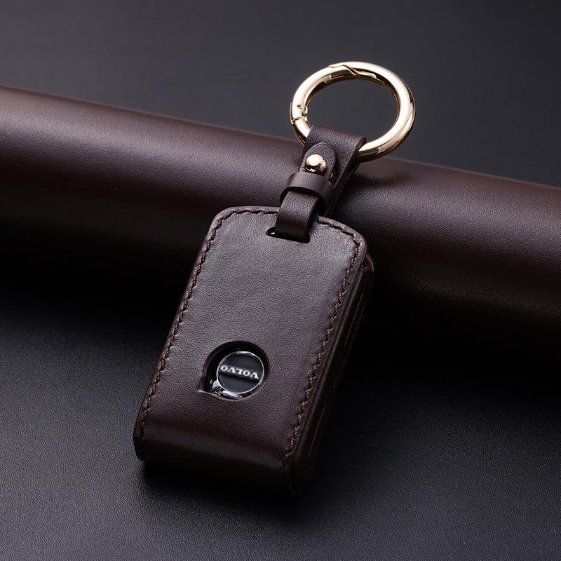 

leather Double layered Cowhide Key Case Fashion Car Key Case For Volvo XC60 XC40 XC90 S90 V60 S60 V90 C40 accessories c40