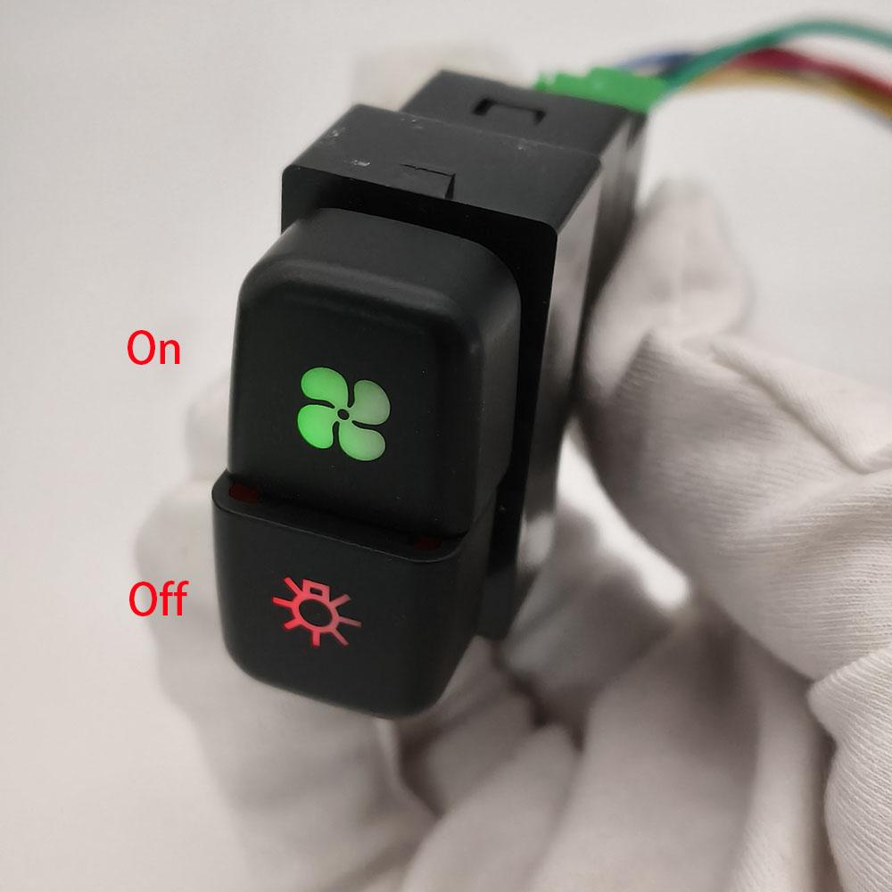 1Pc RED LED Dual Key Switch Fog Light Daytime Running DRL Button For Mitsubishi Pajero V73 V93 Lancer Outlander ASX L200