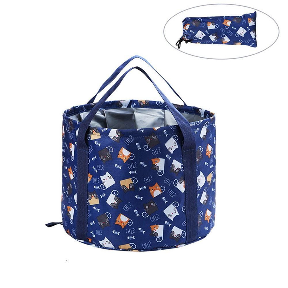 

Бытовая сумка для замачивания ног с ручкой, спа-тазик для ног, сумка для мытья ног, складная сумка-ведро для взрослых 35x27cm темно-синий