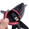 Leather Shark Key Bag Cute Shark Shape Car Key Bag Backpack Charm Shark Pouch with Keyring And Lanyard Zippered Coin Purse