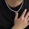 Hip-hop Rhinestone Cross Pendant Necklace Men's High Sense Simple Niche Men's Collarbone Chain Jewelry